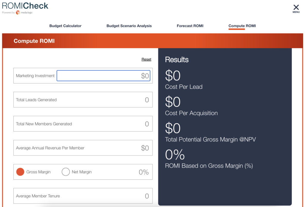 ROMI Check Calculator Screengrab